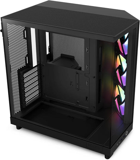 NZXT H6 Flow RGB ATX Mid Tower Case Black (3x 120mm RGB Fans Included) - Anigma
